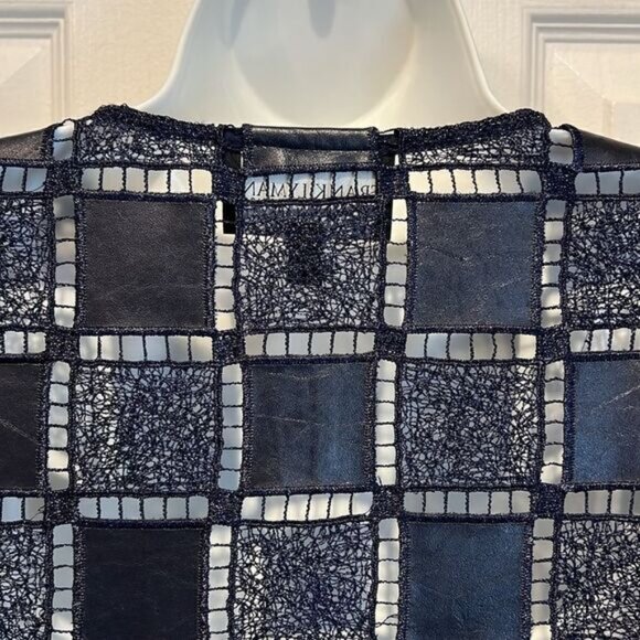 Frank Lyman Navy Blue Patchwork Design Zip Up Jacket Size Small - Picture 9 of 12